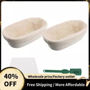 Bộ giỏ chống Banneton - Giỏ làm bánh mì bột chua Artisan, Máy cạo bột / Máy cắt & Tấm lót vải Brotform