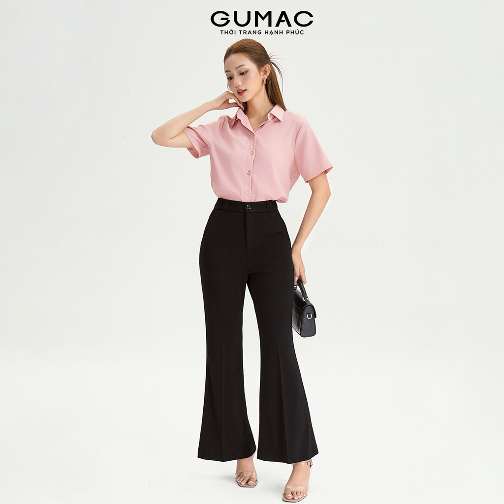 Quần Tây Ống Loe Nữ GUMAC Tôn Dáng Cá Tính Chất Thun Lạnh Mềm Mát Dễ Phối QF10028