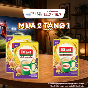 Combo 2 Thực phẩm bổ sung sữa hạt ngũ cốc B'fast Canxi hộp x 40gói x 25gr