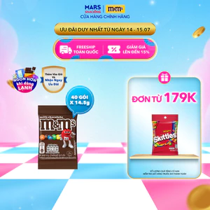 Combo 40 gói kẹo Socola sữa M&M's 14.5g (2 hộp x 20 gói)