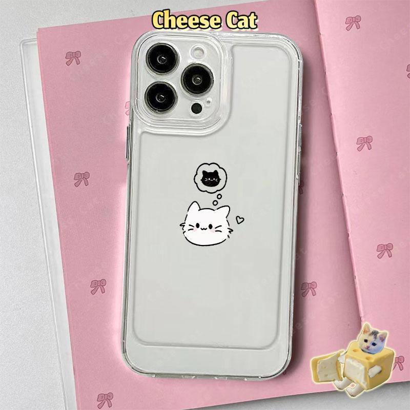 Ốp Lưng Điện Thoại Mèo Thiếu Cá Cho iPhone 16 17 14 15 Pro Max Xs Max XR 13 11 12 7 8 Plus Ốp điện thoại TPU trong suốt | BigBuy360 - bigbuy360.vn