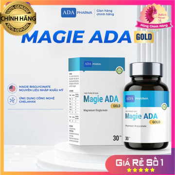 Thực phẩm bổ sung MAGIE ADA GOLD 2IN1 – Magie Bisglycinate, Magie Lactat, Kẽm & Vitamin B6, Hộp 30 viên. JL30