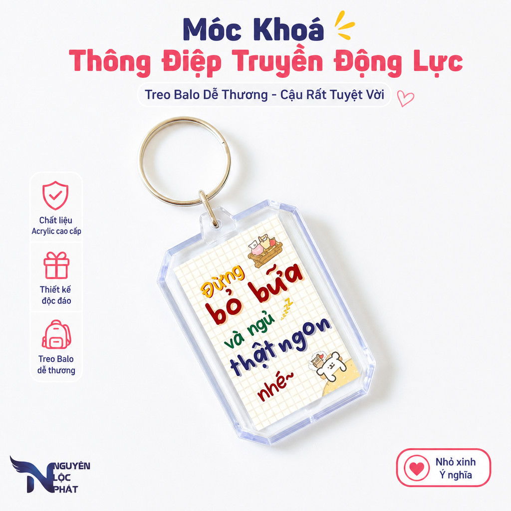 Móc Khoá Thông Điệp Truyền Động Lực, Treo Balo Dễ Thương - Cậu Rất Tuyệt Vời nlp