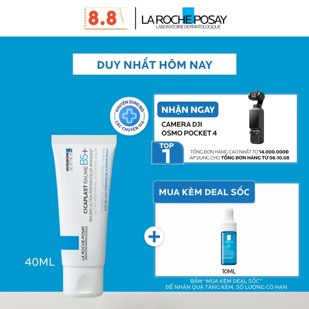Kem dưỡng ẩm & phục hồi đa năng La Roche-Posay Cicaplast Baume B5+ (40ml) giúp phục hồi da sau 1 lần sử dụng