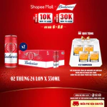 Nồng Độ Cồn 5.0% - Combo 2 Thùng 24 Lon Bia Budweiser Sleek Can Chính Hãng (330ml/ lon) — ảnh 1