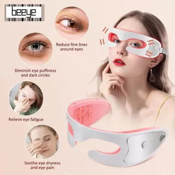 Máy mát xa mắt LED BEEYE, Đèn LED Photon Trị liệu ánh sáng đỏ Máy mát xa mắt chống lão hóa, Massage rung Thư giãn cơ bắp Loại bỏ quầng thâm Máy mát xa mắt thư giãn cho nam giới