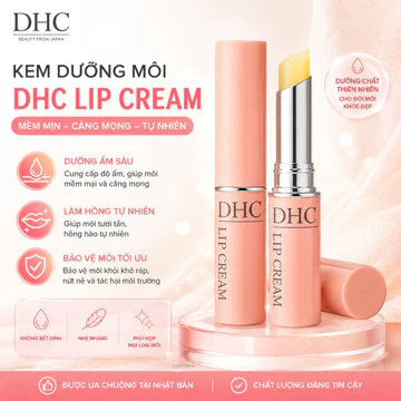 Son dưỡng môi DHC Lip Cream 1.5g - Dưỡng ẩm, phục hồi môi nứt nẻ, mềm môi