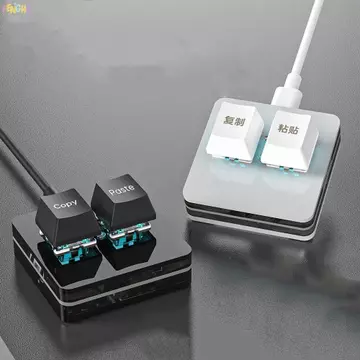 Bàn phím dán sao chép FENGHE, Bàn phím mini 2 phím mini Acrylic tùy chỉnh, Bàn phím trao đổi nóng Chiếu sáng chìa khóa cơ 2 phím Bàn phím mini PC