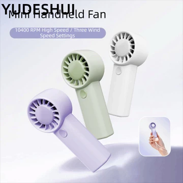 Quạt cầm tay cầm tay YudhUI, Quạt mini pin 3 tốc độ 500mAh, Màn hình kỹ thuật số LED mini Thiết kế cầm tay Quạt cá nhân Sử dụng ngoài trời