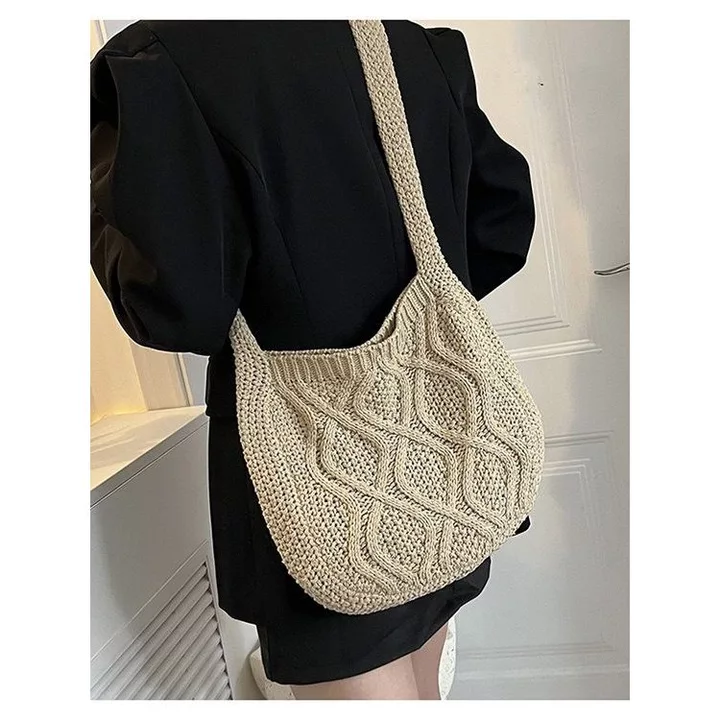 túi xách nữ mini túi tote da Sản phẩm mới 2022 túi đặc biệt túi dệt kim túi đeo chéo màu túi tote túi xoắn túi retro túi nữ sành điệu