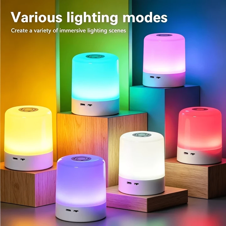 Đèn ngủ 16 màu-RGB, Đèn cảm biến cảm ứng thông minh, Đèn tường LED cảm ứng có thể điều chỉnh độ sáng, Đèn bước, Đèn gương, Đèn bàn, Đèn ngủ từ tính, Đèn ngủ, Đèn ngủ LED cảm ứng hiện đại, 16 màu, Nguồ