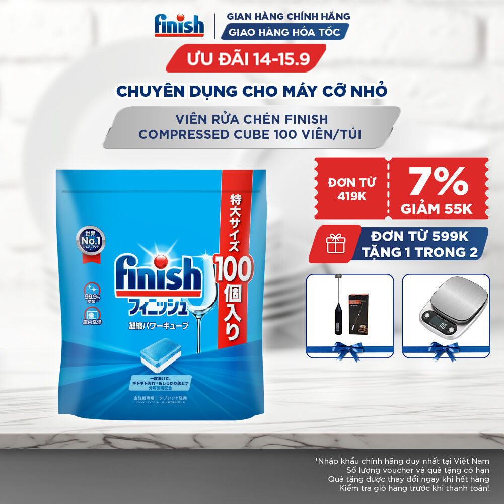 Viên Rửa Chén Finish Nhật Bản Power Cube 100 Viên