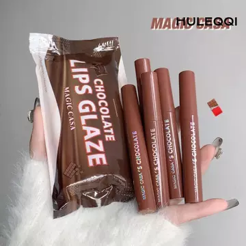 HULEQI 5 Cái / bộ Chocolate Lip Glaze Set, Velvet Lâu trôi Matte Lipstick, Lip Stain Beauty Dụng cụ trang điểm Soft Matte Lip Gloss Liquid Lip Tint Makeup