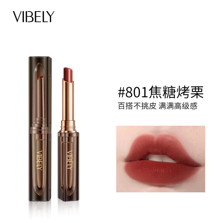 VIBELY Palm Tube Mousse Son Môi Chống Thấm Nước Không Dễ Phai Màu Matte Velvet Thu Đông Làm Trắng Da Lâu Dài Son Môi Trơn 9.10