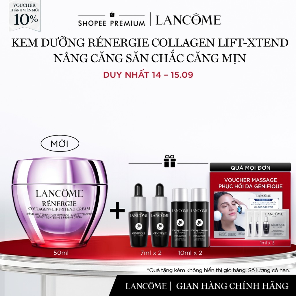 [LẦN ĐẦU RA MẮT] Kem Dưỡng Lancome Rénergie Collagen Lift - Xtend, Nâng Căng Săn Chắc Căng Mịn 50ML