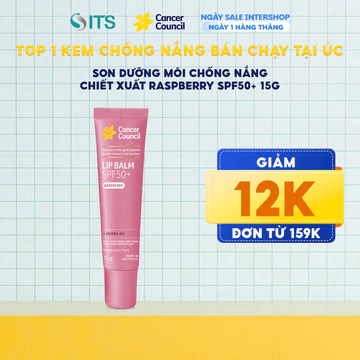 Son Dưỡng Chống Nắng Cancer Council Lip Balm SPF50+-Bảo Vệ Môi, Ngăn Nứt Nẻ & Cháy Nắng 15g CA0009