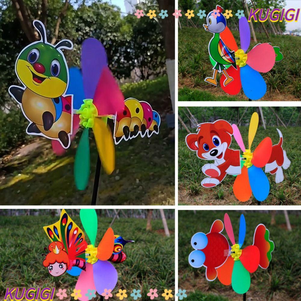 KUGIGI Cartoon Windmill, Colorful Plastic Animal Bee Six Colors ...