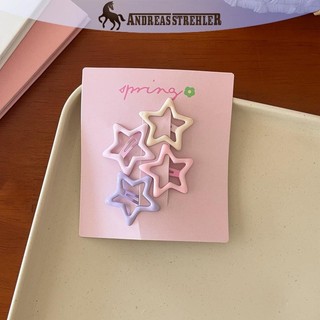 Onetimingfine 4 Cái / bộ Màu Hồng Đơn Giản Trái Tim Ngôi Sao Kẹp Tóc Cho Bé Gái Kẹp Tóc Dễ Thương Barrettes Phụ Kiện Thời Trang Quà Tặng VN