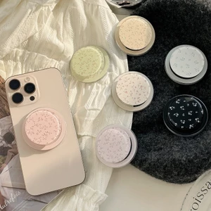 Nhỏ In Hoa Tròn Từ Tính Giá Đỡ Điện Thoại Cho IPhone 17 16 15 14 13 Pro Max Plus Có Thể Gập Lại Vòng Cầm Co Giãn Để Bàn Đứng