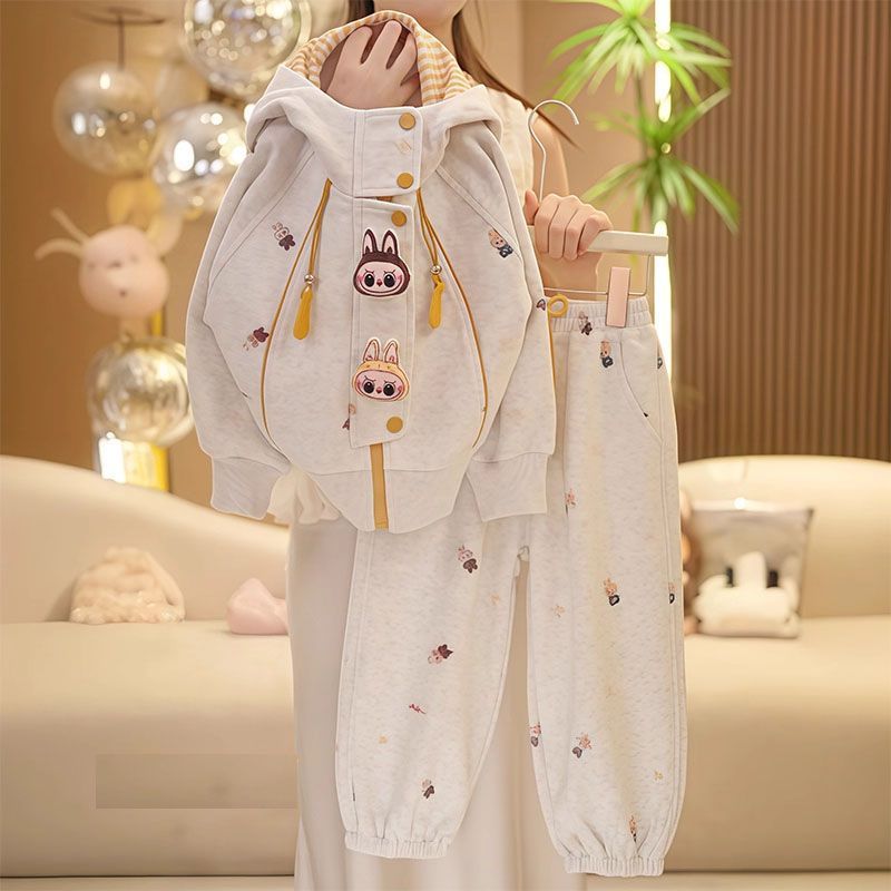 Bé Gái Phong Cách Mới Phiên Bản Hàn Quốc Quần Áo Thu Đông Bé Dễ Thương Phong Cách Phương Tây Top Có Mũ Trùm Đầu Xuân Thu Hoạt Hình Thường Ngày Phù Hợp Với