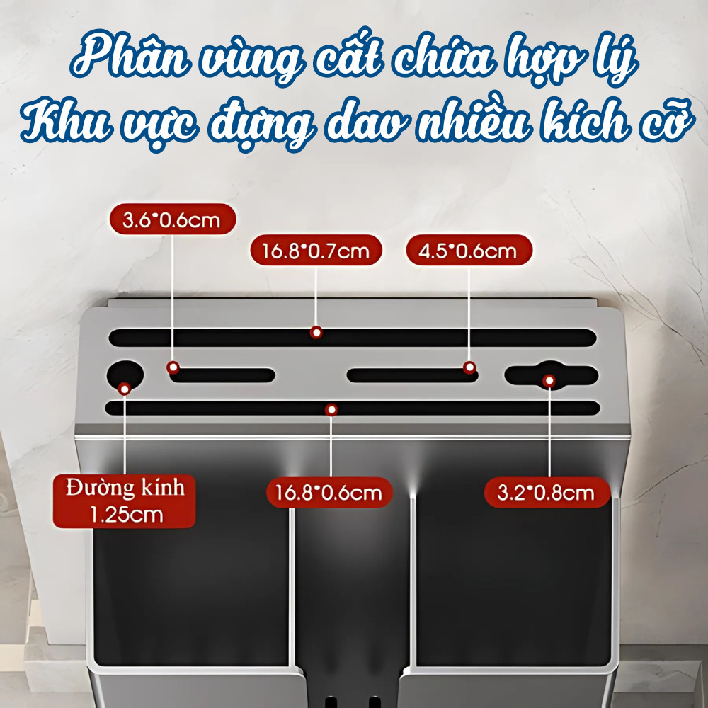 (MỚI) Giá Để Đồ Nhà Bếp Treo Tường Đa Năng Không Cần Đục Lỗ DINO, Giá Để Đũa Dao Kèm Khay Thoát Nước