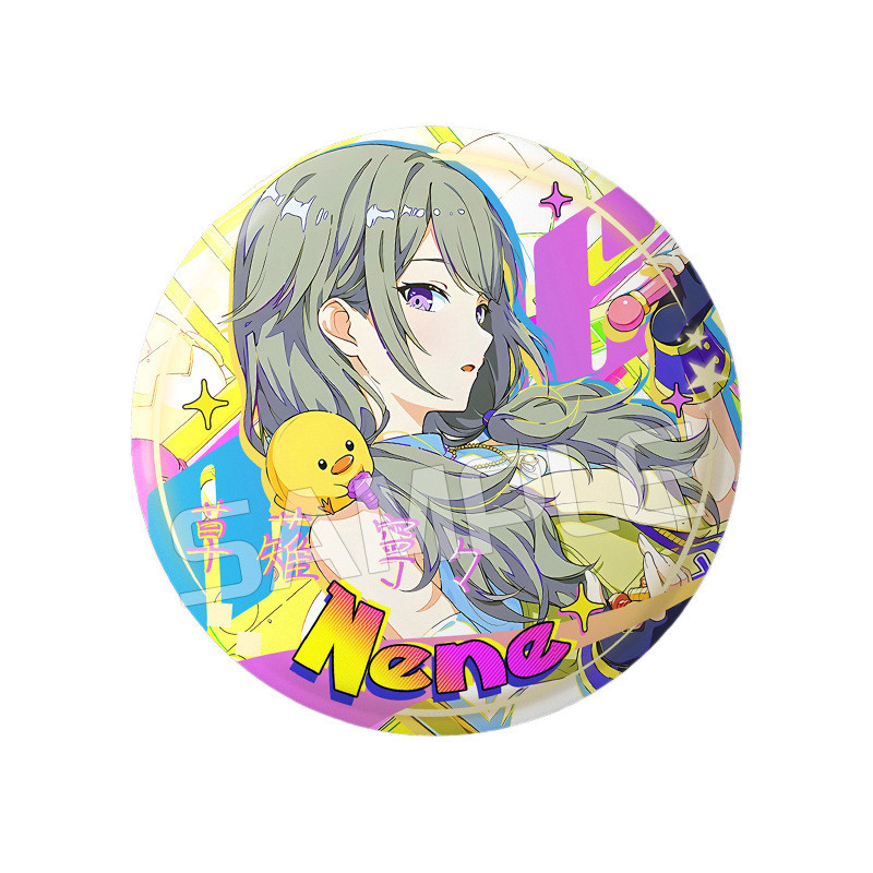 Project SEKAI: Sân khấu đầy màu sắc! Kỳ tích. Huy hiệu phong cách trò chơi âm nhạc Hatsune Miku (75mm) | Nút ghim tròn phát sáng | Trâm cài Anime lấy cảm hứng từ sân khấu đầy màu sắc
