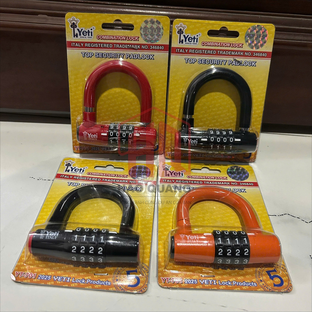 Ổ Khóa Số Yeti Italy YT701 – Ổ Khóa Mã 4 Số Chống Trộm Cao Cấp, Chất Liệu Thép Cứng, Giao Màu Ngẫu Nhiên
