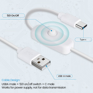 Elough Universal USB sang Type C Cáp chuyển đổi Nút bật / tắt 1,2M Cáp sạc Nguồn điện Dây nối dài