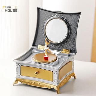 PlumHOUSE Vũ Công Xoay Cổ Điển Ballerina Piano Hộp Nhạc Trang Sức Người Tổ Chức Ballerina Gió Lên Hộp Nhạc Lưu Trữ Người Tổ Chức Có Gương VN