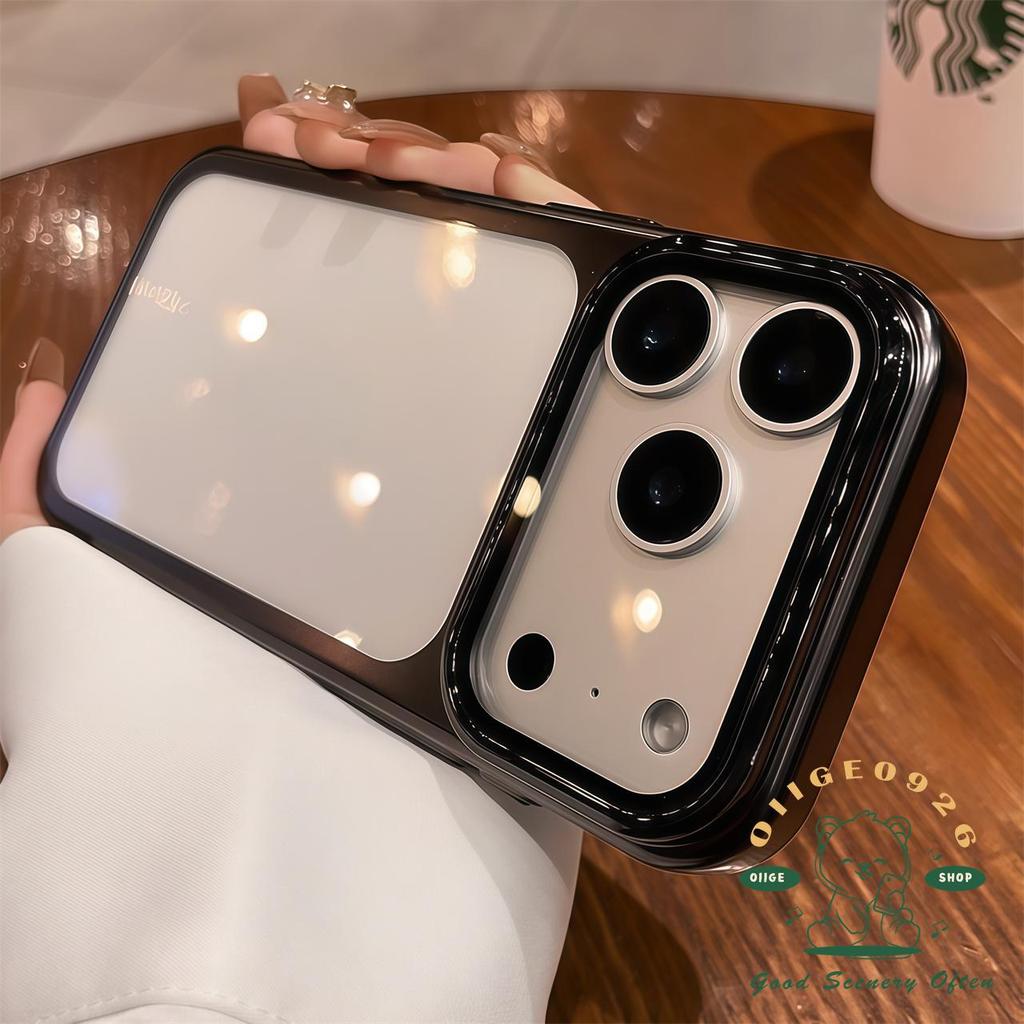【 Ốp lưng iPhone17 】 Vỏ giữ ống kính mạ điện siêu mỏng màu cam iPhone 17 Pro Max cho vỏ iPhone PC Vỏ cứng chống sốc