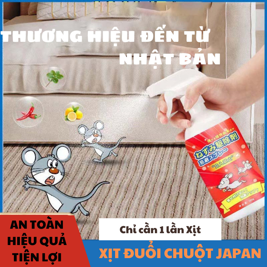 Xịt Xua Đuổi Chuột Nezumi JAPAN. Vô Hại, Không Mùi Sử Dụng Nhiều Không Gian như Gia đình, Nhà Xưởng