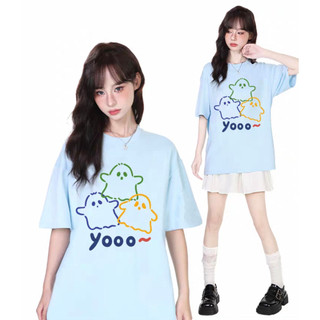 HIIXIIVI Mới Phong Cách Hàn Quốc In Hình Độc Đáo Áo Thun Cotton Thời Trang Oversize Áo Thun Tay Ngắn Nữ Quần Áo Rời Cổ Tròn Top Lives M763