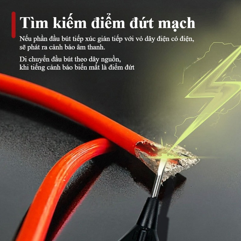 Bút Thử Điện Thông Minh Màn Hình LCD, Đo Điện Áp AC 12-450V, Phát Hiện Dây Điện Ngầm Không Tiếp Xúc