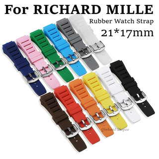 Dây đeo đồng hồ cao su cho dây đeo đồng hồ RICHARD MILLE 21mm 17mm Dây đeo đồng hồ silicon chống thấm nước Dây đeo đồng hồ cao su thể thao chống mồ hôi cho nam nữ Vòng đeo tay Dây đeo cổ tay