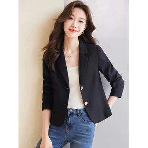 áo khoác blazer nữ đen basic mỏng nhẹ girl phố đẹp cao cấp sang chảnh áo khoác vest cardigan hot trend 2026