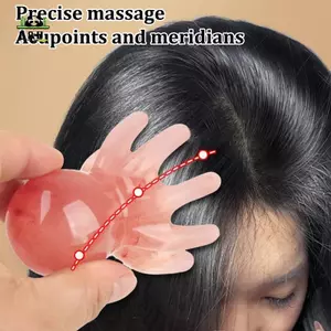 Máy mát xa đầu bạch tuộc bằng nhựa Kinh tuyến Cạo Bàn chải massage da đầu Châm cứu SPA Gua Sha Dụng cụ massage sức khỏe EMKK
