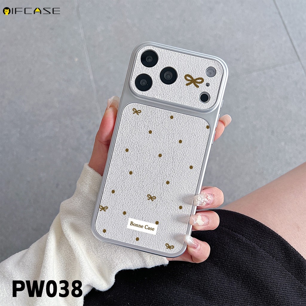 Dành Cho Samsung Galaxy A57 A56 M56 F56 A55 A54 A53 A52S A51 A50S M40S A30S A73 A72 A71 F42 Ốp Điện Thoại Da PU Trắng Đơn Giản Nơ Dễ Thương Chấm Bi Vỏ Mềm Bạc