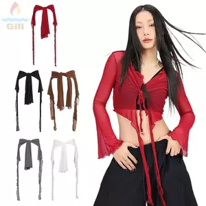 Khăn quàng cổ GILL Hip-hop, Khăn quàng cổ múa Jazz dạo phố Harajuku, Thắt lưng Y2K xuyên thấu không đều