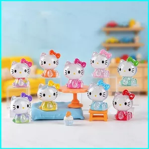 HK1 Sanrio Hello Kitty Trong Suốt Long Lanh Nhân Vật Hành Động Màu Nơ Nhựa Trang Trí KH1