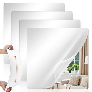 1 / 2 Bộ Decal Dán Tường Gương Acrylic 3D - Tấm Gương Hình Vuông Tự Dính Linh Hoạt DIY HD Trang Trí Phòng Ngủ Nhà
