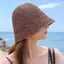 Siyuyan Nữ Chống Tia UV Ống Hút Ngư Dân Mũ Dệt Độc Đáo Thoáng Khí Màu Trơn Mũ Chống Nắng Cho Đi Bộ Đường Biển Chuyến Đi 1 Chiếc VN