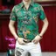 2026 Mới Baroque retro In Hình Nam Mùa Hè Tay Ngắn Thời Trang zip-up Áo Sơ Mi polo