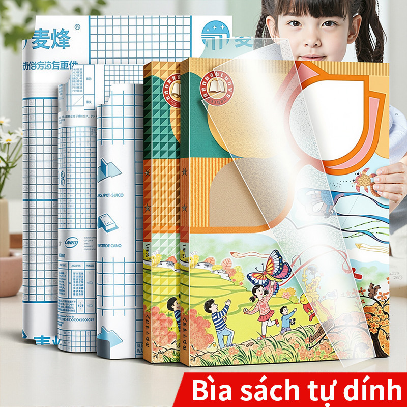 Combo 30 tờ decal bọc sách vở trong suốt chống bẩn tự dính nhiều size cho học sinh cấp 1 cấp 2