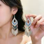 Retro Phong Cách Dân Tộc Miao Dân Tộc Bạc Trang Sức Bông Tai Mùa Hè Kỳ Nghỉ Du Lịch Bohemian Tua Rua Bông Tai Dài Nữ