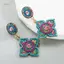 PNPIA- Vintage Bohemian Hoa Màu Kim Cương Giả Hạt Bông Tai Dành Cho Nữ Tính Khí Thời Trang Quà Tặng Trang Sức