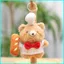 HK1 Kawaii Đầu Bếp Gấu Plushie Móc Khóa Mini Bakery Teddy Mặt Dây Chuyền Với Bánh Mì Trang Trí Túi Charm KH1