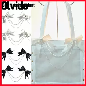Mặt dây chuyền túi DIY OLVIDO, Phụ kiện dây chuyền túi thiết kế nơ ngọc trai phong cách lolita, Phụ kiện dây chuyền treo ngọc trai Trang trí tinh tế Kẹp tóc lolita