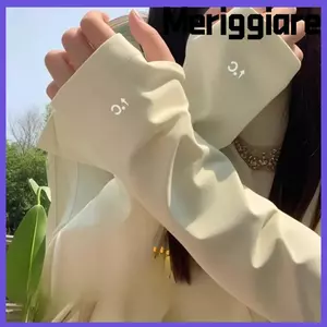 Vỏ bọc tay áo MERIGGIARE, Tay áo rộng thoáng khí thoải mái, Găng tay lái xe đạp bằng lụa băng thời trang dành cho nam giới