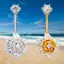 Nhẫn đeo bụng dát Zirconia bằng thép không gỉ bên trong ren không gây dị ứng Trang sức rốn để hẹn hò Quà tặng mới
