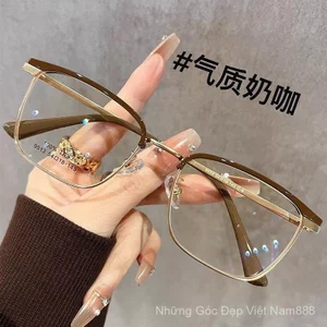 Kính Nửa Chiều Màu Cà Phê Melade Siêu Nhẹ Cảm Giác Cao Cấp Khung Vuông Học Sinh